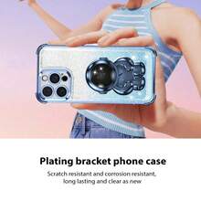 Ốp lưng điện thoại hình phi hành gia, chống sốc/silicone TPU mềm mại cao cấp chủ đề không gian với lỗ chống bụi, tương thích với Samsung Galaxy S24 Ultra/S24 Plus/S24/S23 Ultra/S23 Plus/S23/S22 Ultra/S22 Plus/S22/S21 Ultra/S21 Plus/S21 FE/S23 FE/S20 Ultra/S20 Plus/S20 FE và Holder. Ốp lưng mạ điện + silicon TPU mềm mại cao cấp bao phủ toàn diện cho A5x/C1 2 3 4 5 6 7 8 9/9 8 7 6 5 4 3 2 1 và A1 2 3 4 5 6 7 8 9 9 8 7 6 5 4 3 2 1 - Màu xanh lam - Xem 4