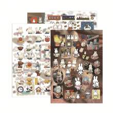 MIFFY 8pcs/Set Stiker Potong Kertas Kelinci, Stiker Scrapbooking Berkualitas Tinggi, Lucu, Kreatif, dan Populer, Tahan Air, Hadiah Tahun Baru, Hari Valentine, dan Paskah - MultiWarna - View 5