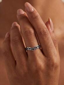 1 pièce Bijou exquis en argent sterling S925 avec zircone cubique, design nœud papillon mignon, pour femme, à porter au quotidien, cadeau pour rendez-vous - Bague 8 - Voir 4