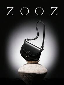 ZOOZ品牌奢華女款聯名款訂製小馬鞍肩背包 - 黑色 - 查看 2
