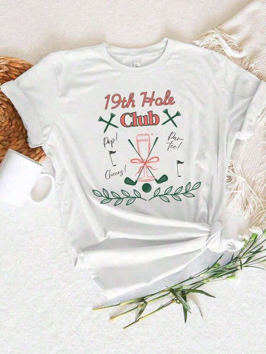 Nueva Llegada 2026, Conjuntos de Verano para Mujer, Camisa de Golf para Mujer, Ropa de Golf para Ella, Camiseta de Golf para Mujer, Regalo para Amantes del Golf, Camiseta para Mamá Golfista, Camisetas de Golf para Mujer con Frases Divertidas, Camisetas Oversize para Mujer, Camisetas Gráficas Estampadas Oversize 100% Algodón para Mujer, Camiseta Casual de Cuello Redondo y Manga Corta, 1 Pieza, Camisa de Moda, Regalo de Navidad, Regalo de Navidad, Conjuntos de Verano para Mujer, Tops de Verano, Tela Suave, Transpirable, Moda 100% Algodón, Camiseta de Uso Diario para Mujer con Estampado Gráfico - Blanco 003 - Ver 1