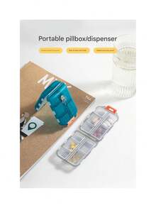 10-Compartment Portable Dual-Layer Pill Box, Waterproof Medicine Storage Container - Multicolor - View 2