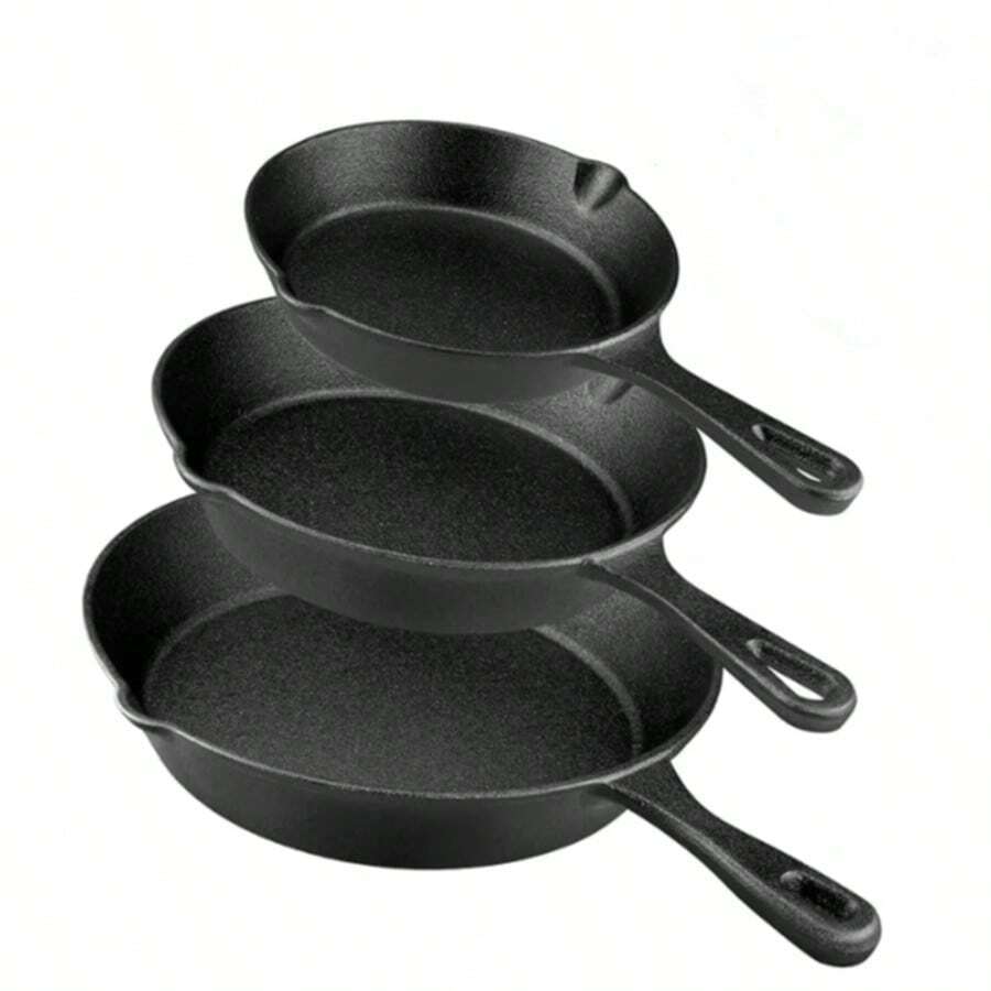 Chảo gang mini màu đen hiệu Modern Innovations, đã được tôi dầu sẵn, thích hợp để nướng bánh quy/bánh brownie hoặc chiên trứng.