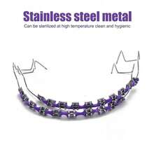 Braces Clip On Teeth Braces, Fashion Hop Teeth Jewelry With Brackets & Wire, Removable Grills Accessory Party Costume Cosplay Daily Look - 紫色 - 查看 1