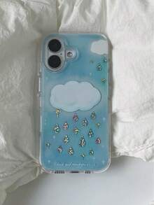 Clouds Ins 小眾水晶雲朵手機殼，適用於 iPhone 14 Pro Max、12 Pro、13/11/8 Plus/7 Plus，優雅設計 - 藍色 - 查看 3
