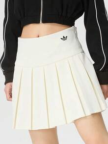 adidas originals 舒適運動透氣時尚休閒短裙 女款 - 漢玉白 - 查看 4