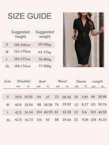 1pc Elegant Solid Color Waist Belt Design Woven Fabric Fitted Dress, Women's Graceful Dress, Summer Dress, Women's Fashionable Outfit, Spring/Summer Black - Black - View 10