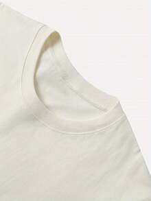 Casual Short Sleeve T-Shirt With Round Neck And Graphic Design, Perfect For Spring And Summer, Designed For Women - 白色的 - 查看 8