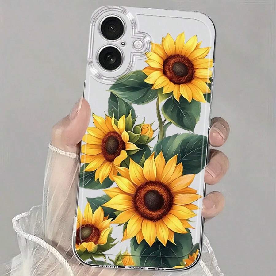 1个极简向日葵、叶子和植物图案全覆盖透明TPU防指纹手机壳,兼容 16 Pro Max/16/16 Pro/16 Plus/11/15/15 Pro/15 Pro Max/12/13/14 Pro Max/XS/XR/11 Pro/11 Pro Max/12 Pro/12 Pro Max/13 Pro/13 Pro Max/7 Plus/14 Pro/14 Pro Max/14 Plus/7 Plus/8 Plus/8/SE2/12 Mini/13 Mini,耐用防黄变硬壳 - 彩色 - 查看 1