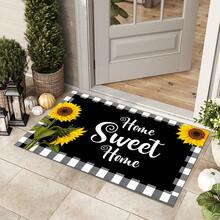1 Peça Capacho "Sweet Home", Tapete de Drenagem Durável para Cozinha, Sala de Estar, Entrada, Varanda, Decoração Doméstica, Cafeteria, Bar, Feriado, Festa, Quarto, Animais de Estimação, Banheiro, Decoração de Ambiente - Multicolorido - Visão 1