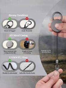 1 Adjustable Mobile Phone Lanyard, Equipped With A Quick Snap Clip, With A Card Slot For Hanging The Phone, An Anti-Theft Lanyard With A Climbing Hook And A Universal Hook. Suitable For Outdoor Activities. - Multicolor - View 3