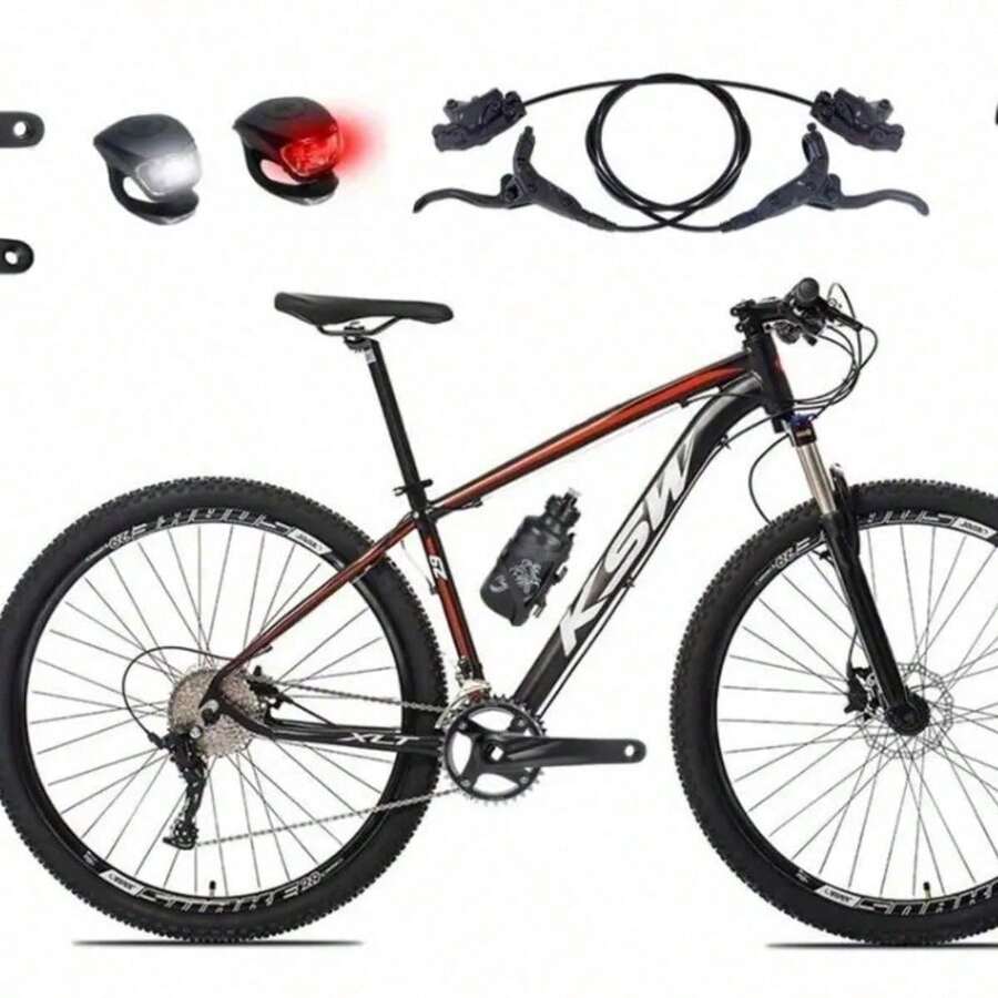 KSW 29-Inch Wheel Bicycle, 9-Speed, Hydraulic Brakes, Lockout, And 11/40 Cassette. White Color. Frame Size 19. - 橘子 - 查看 1