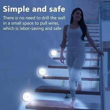 6 Rechargeable LED Wall Lights For Night Light, Indoor Closet, Remote Control, White - 1 - View 4