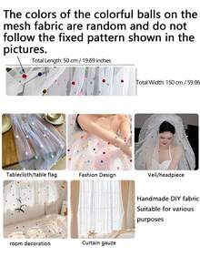 2pcs/1pc Taplak Meja Jala Pom Pom Warna-warni 3D - Taplak meja ini sangat cocok untuk pengaturan meja pesta liburan, dekorasi dalam ruangan, latar belakang foto, dan penataan gaya busana. Cocok untuk upacara pernikahan, pesta ulang tahun, dan pesta bertema lainnya. - Satu ukuran cocok untuk semua. - View 3