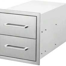 Weatherproof Stainless Steel Outdoor Kitchen Drawer  Built-In Storage Cabinet For BBQ Island & Patio Grill, - Second Floor 18" W X 15" H X 23"D - View 1