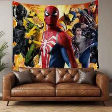 1pc M-Arvel Superheroes Tapestry, S Pider Man I-Ron Man H Ulk C Aptain A-Merica Thor Team Graphic, Retro Comic Style Wall Hanging, Vibrant Art Decor For Home Living Room Bedroom Dorm, Aesthetic Room Setup, Photo Background, Large Wall Art - Nhiều màu - Xem 10