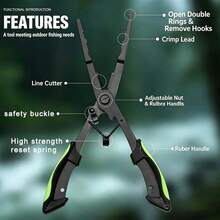 2pcs Multi-Functional Fishing Pliers, Hook Remover, Line Cutter, Fish Gripper, Split Ring Opener, Heavy Duty Scissors, PE Line Cutter, Non-Slip Handle, Saltwater Fishing Tackle - Lure Pliers - View 3