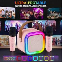 Karaoke Machine, Portable Bluetooth Karaoke Speaker With 2 Wireless Microphones, Karaoke Microphone Machine, Suitable For Parties/Meetings/Adults, And An Excellent Gift Choice. - Blue - View 2