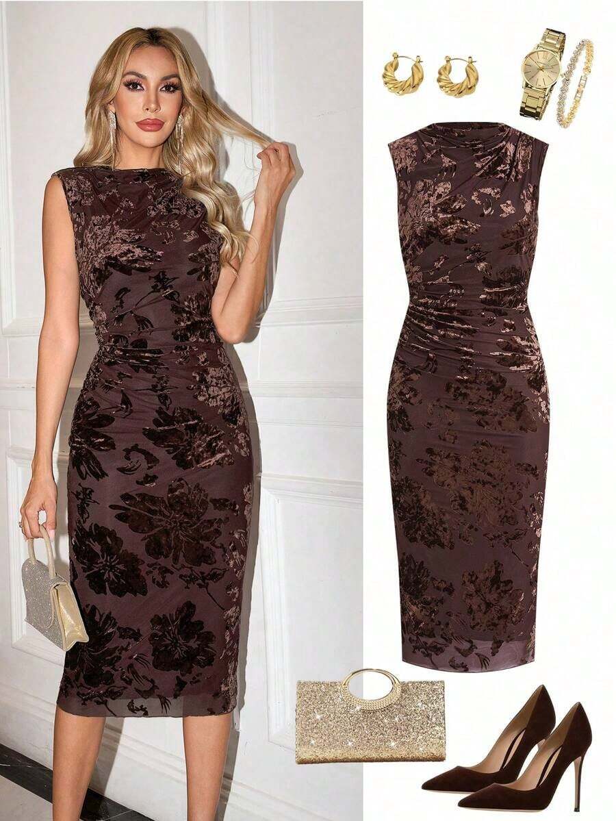 Women Midi Dresses - Marrón 2 - View 1
