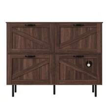 Narrow Shoe Cabinet With 3 Doors, With Shelf For Pet Toys, Shoe Rack, Shoe Storage, For Use In The Hallway. - Alami - View 12