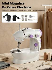 Maquina De Coser Portatil Electrica Mas Kit Costura Y Pedal Bedazzle kit Custom sticker Sewing accessories Embroidery kit Moldes para vela Scrapbook supplies - Blanco - Ver 2