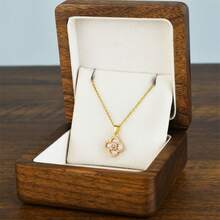 1pc Fashionable & Versatile Shell Rhombus Flower Pendant Necklace, Elegant Clavicle Chain, Luxury Aesthetic - Four Leaf Clover Necklace - View 8