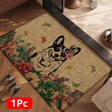 1pc Husky Pattern Printed Linen Kitchen Rug, Bathroom Mat, Doormat, 3D Printed Rectangular Carpet For Living Room, Bedroom, Hallway, Bathroom, Laundry Room - Polyester Rug For Indoor And Outdoor Home Decor - Multicolor - View 14
