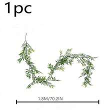人造植物藤蔓，仿真悬挂植物，塑料蕨叶，壁挂式热带绿植，触感逼真，适用于家居花园、婚礼、阳台装饰 - 綠色 - 查看 2