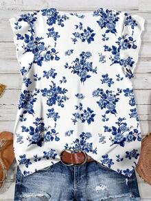 Camisa casual de mujer con estampado floral, adecuada para el verano - Multicolor 4 - Ver 2