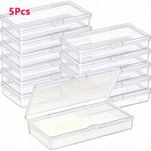 12/8/5/3/1 Piece Set Large Capacity Jewelry Storage Box - Transparent Plastic Material With Hinged Lid, Suitable For Organizing Small Items, Crafts, Jewelry And Hardware Accessories - Durable And Easy-To-Use Storage Solution - Long Transparent Box - View 10