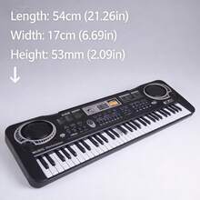 Curear 61-Key Full-Size Electric Keyboard, Compact Lightweight Design With Microphone & Music Sheet, Musical Instrument For Home Performance - Black and White - View 9
