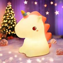 Children's Unicorn Night Light, Silicone Baby Care Nightlight, Dimmable LED Unicorn Lamp, USB Rechargeable Bedside Lamp, Unicorn Night Light, Suitable Gift For Girls, Infants And Girl, Bedroom & Kids Room Decor - White - View 15