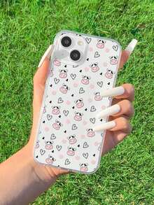 1 pieza Funda de teléfono con estampado de vaca pintada de colores compatible con iPhone/compatible con teléfonos - Multicolor - Ver 2