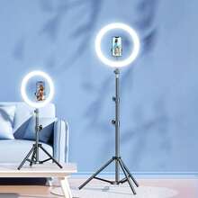 Lampu Ring 12 Inci dengan Tripod 43 Inci, Lampu LED yang Dapat Diatur dengan Tripod dan Dudukan Ponsel, Cocok untuk Ponsel Pintar dan Android, untuk Fotografi, Selfie, Perekaman Video, Konferensi Video, Wawancara, Siaran Langsung, Vlogging, Pertemuan Keluarga, Pesta Natal, Aktivitas Luar Ruangan - A - View 3