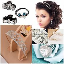 Pegatinas faciales de perlas de 3 mm, accesorios para el cabello con gemas, pegatinas de cejas con gemas, pegatinas de diamantes con gemas, pegatinas de diamantes 3D, pegatinas de accesorios para el cabello con diamantes DIY - Blanco - Ver 7