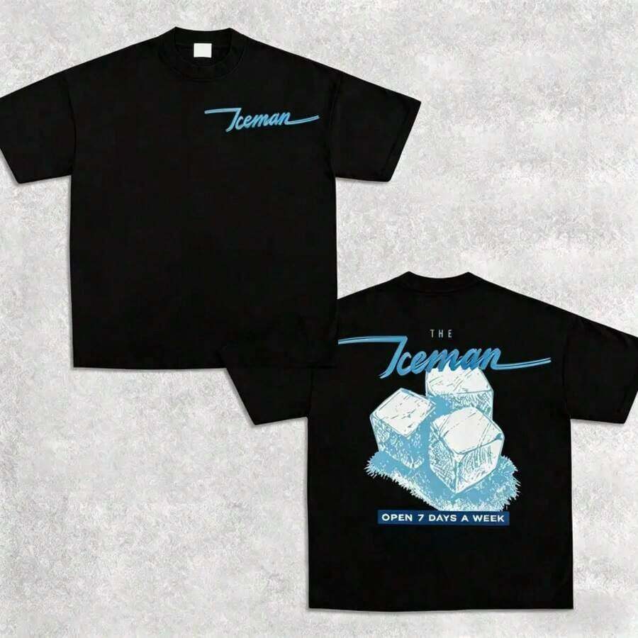 ropa de mujer  "Ice Man" Drake Retro 3.0 T-Shirt, Camiseta de Rap Unisex, Camiseta de Rap, Camiseta para Fanáticos de la Música, Regalo de Mercancía de Rapero, Regalo para Él, Regalo para Ella, Camiseta Estampada Y2K para Mujer y Hombre, Ropa de Cuello Redondo, Regalo para el Día de la Madre, camisas de mujer - Negro - Ver 1