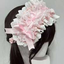 1pc Gothic Angel Wings Heavy Lace Lolita Hairband, Japanese Soft Girl Versatile Hair Accessory, Atmospheric Headdress For Cosplay - 粉色 - 查看 9