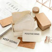 100/200pcs Unique Textured Blank Cards, Perfect For DIY Kraft Paper Postcards, Doodles, Bookmarks, Notes And Study Cards. Suitable For Invitations, Gifts And Handicrafts. Light Brown With White Rounded Corners - Multicolor - View 3