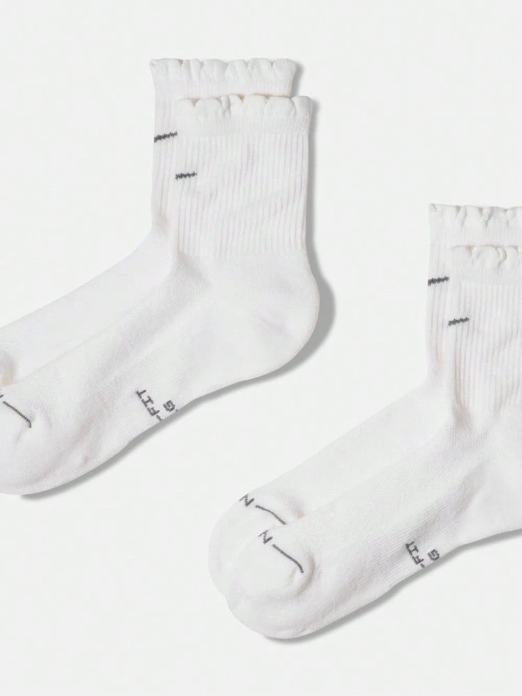 Nike Everyday Elevated 微短襪 快乾運動襪 (2雙) IH8621-910 - 白色 - 查看 1