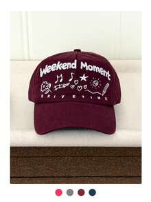 Vintage American Embroidered Letter Camo Distressed Brim Baseball Cap, Unisex Punk Chain Street Snapback Hat With Embroidered Guns & Bones Rivet Distressed Washed Black Denim Curved Brim Cap - Multicolor - View 10