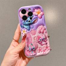Officially Licensed Disney Lilo & Stitch Phone Case, This Protective Phone Case Features A Lovely Print Of Stitch And Angel With Heart‑Shaped Balloons, Surfboard, Plumeria Flowers And Turtle Accents On A Pink‑Purple Gradient Background, Made With Flexible, Durable TPU Material To Resist Scratches, Bumps And Minor Impacts, With A Raised Camera Frame For Lens Protection, Slim Lightweight Build For Easy Portability, Compatible With IPhone 17, 16, 15, 14, 13, 12, 11 Pro Models, A Sweet Gift Choice For Stitch Fans On Birthdays Or Holidays. - trắng - Xem 2
