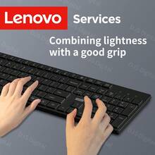 Lenovo 联想 K280 无线 2.4G 键盘，104 键全尺寸超薄键盘，带数字小键盘，即插即用办公键盘，适用于电脑 - 查看 4