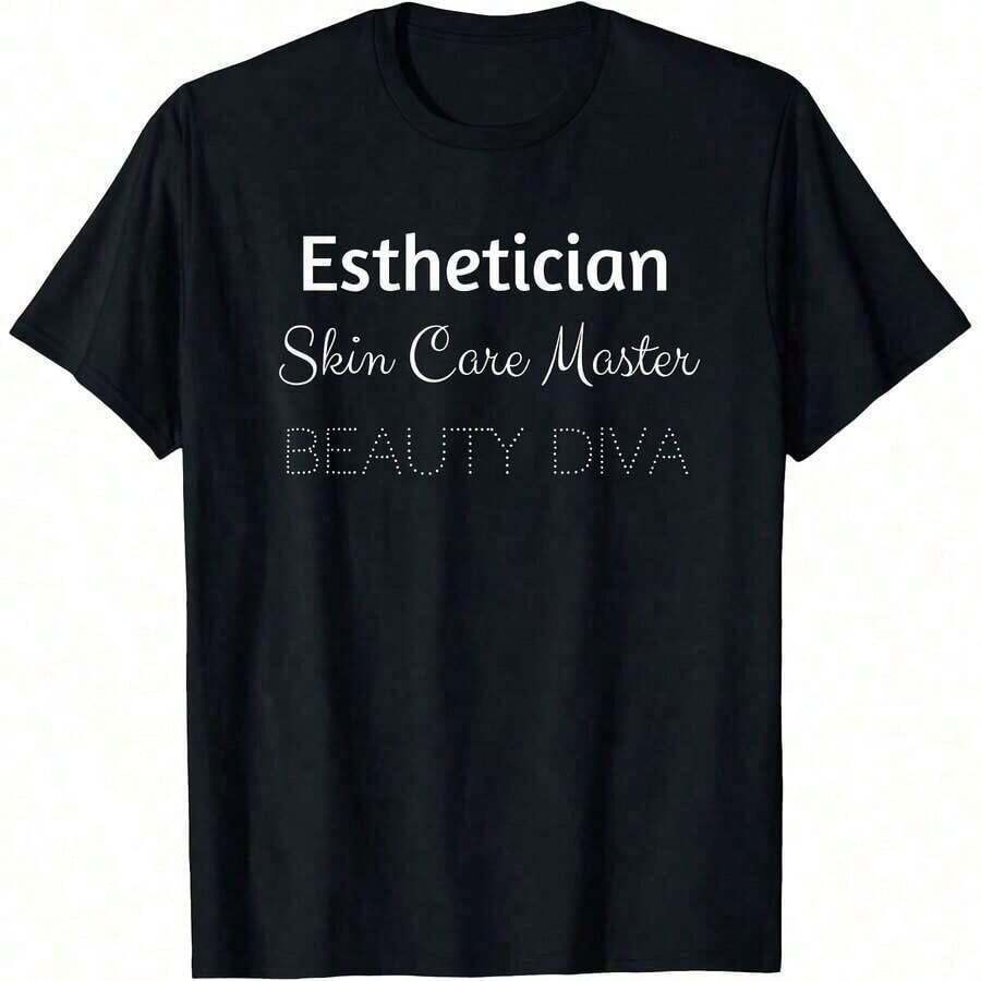 1 Piece Gifts For Estheticians Esthetician T Wax Boss Skin Re Esthetician Dr Dermatology Lash Te6 Women's Spring Graphic Print Short Sleeve Casual T-Shirt With Round Neck (Holiday Season) 180g 100% Cotton - Black 9 - 查看 1