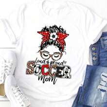 2026 World Cup Themed Soccer Jersey For Mom, Proud Soccer Mom Jersey, Fan Gift, New Style Sports Top. 2WMH - 白色 - 查看 1
