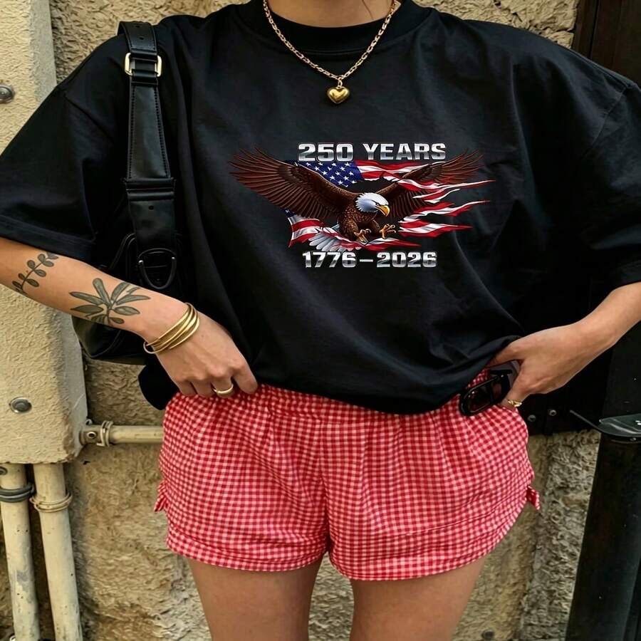 Heartfelt Daily Casual Graphic T-Shirt 100% Cotton Oversized Soft Breathable Casual Crewneck Short Sleeve Top Vintage Aesthetic Red Checkered Shorts Street Style Fashion Lovers Casual Wearers Daily Outfit Enthusiasts Gift Givers