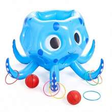 Sloosh - Juguetes de piscina, juego inflable 2 en 1, juego de flotador acuático, anillo de baloncesto de pulpo, juego de natación al aire última intervensión, juegos de piscina flotante para niños y - como en la imagen - Ver 1