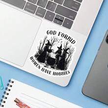 1 miếng dán "Chúa cấm phụ nữ có sở thích", decal trang trí laptop phong cách phù thủy, hình dán vinyl "Con gái là con gái", quà tặng ý nghĩa, decal dán bình nước chống thấm nước, decal cốc hình bùa chú bền, decal sổ tay hình phù thủy, quà tặng hoàn hảo cho phụ nữ, decal vinyl dán xe hơi với ánh nhìn châm biếm của phụ nữ, phụ kiện laptop phong cách phù thủy dễ dán. - Nhiều màu - Xem 11