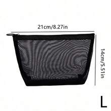 1個時尚網格化妝包，旅行盥洗用品收納袋，大容量化妝品收納袋，方便放入化妝品、刷子、護膚品和數位配件的手提包，聖誕節、情人節、母親節的絕佳禮物 - 彩色 - 查看 3