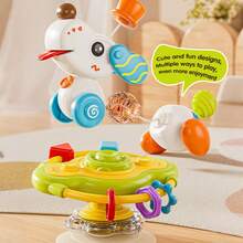 UINLE Baby Baby Highchair Suction Cup Spinning Toy, Multifunctional Puppy Shaped Feeding Assistant, Baby Tabletop Rattle, Sensory Developmental Toy - Multicolor - View 8