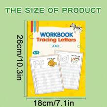 32-Page Reusable Letter Practice Workbook, Suitable For Preschoolers, Helps Them Recognize Letters, Uppercase And Lowercase Conversion, And Writing Skills. It Is A Reusable Workbook, Ideal For Pencil Grip Practice And Back-To-School Season. - Multicolor - View 11